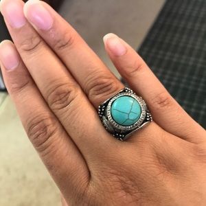 Turquoise and silver ring
